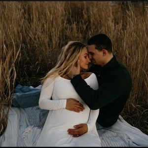 Pink blush maternity dress